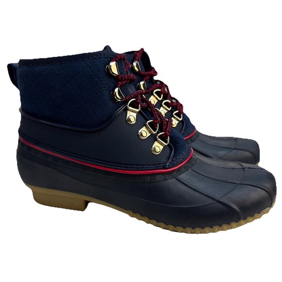 Tommy Hilfiger Women's Rinah Blue Ankle Rain Boots Size 8 M NWB - Picture 1 of 11